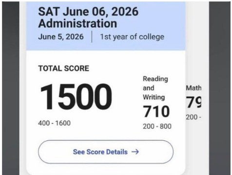 Digital SAT June 2026 score report: 1500