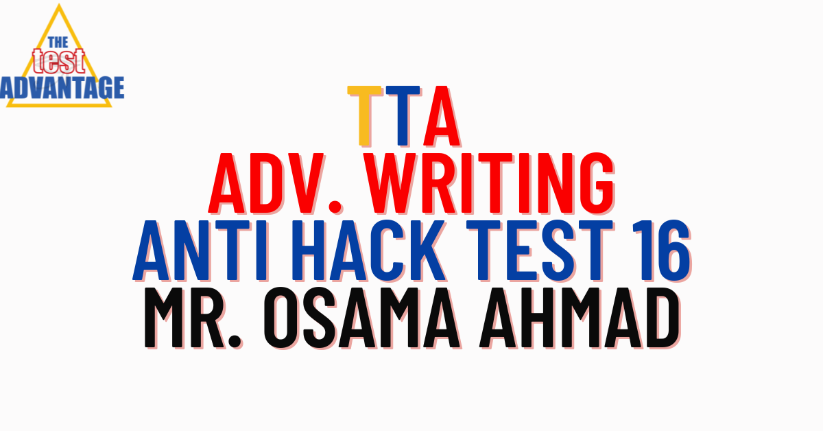 EST | TTA Writing Mastery | Test 16 | Report Available Test