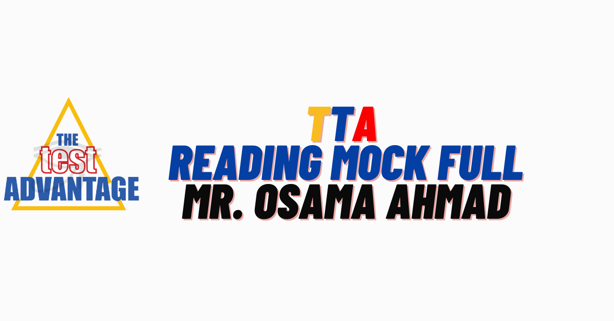 TTA Reading Mock 1 Test